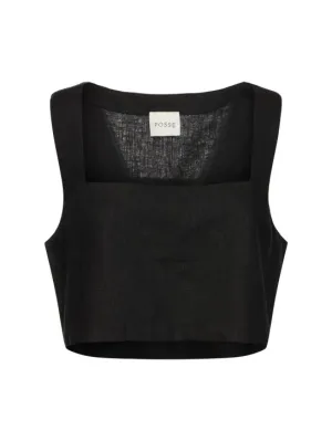POSSE   Alice linen crop top 