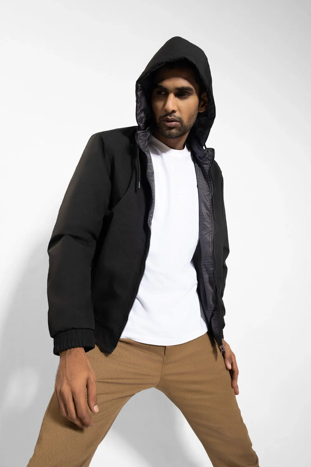 Reversible Hooded Bomber Jacket