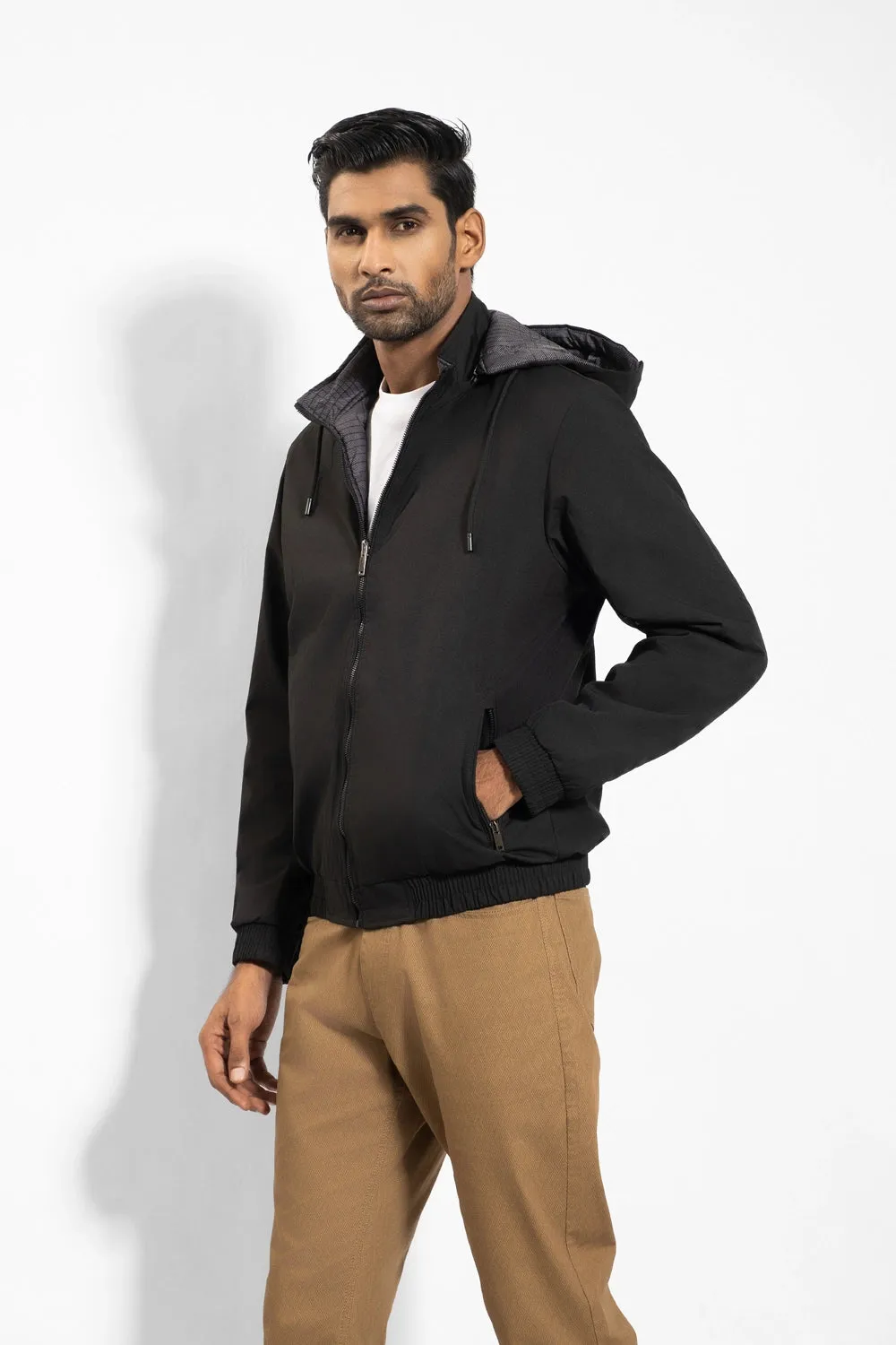 Reversible Hooded Bomber Jacket