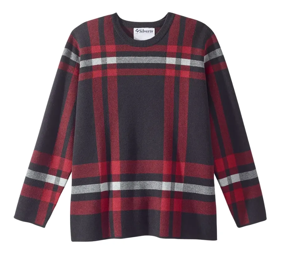 Women's Open Back Sweater Plaid