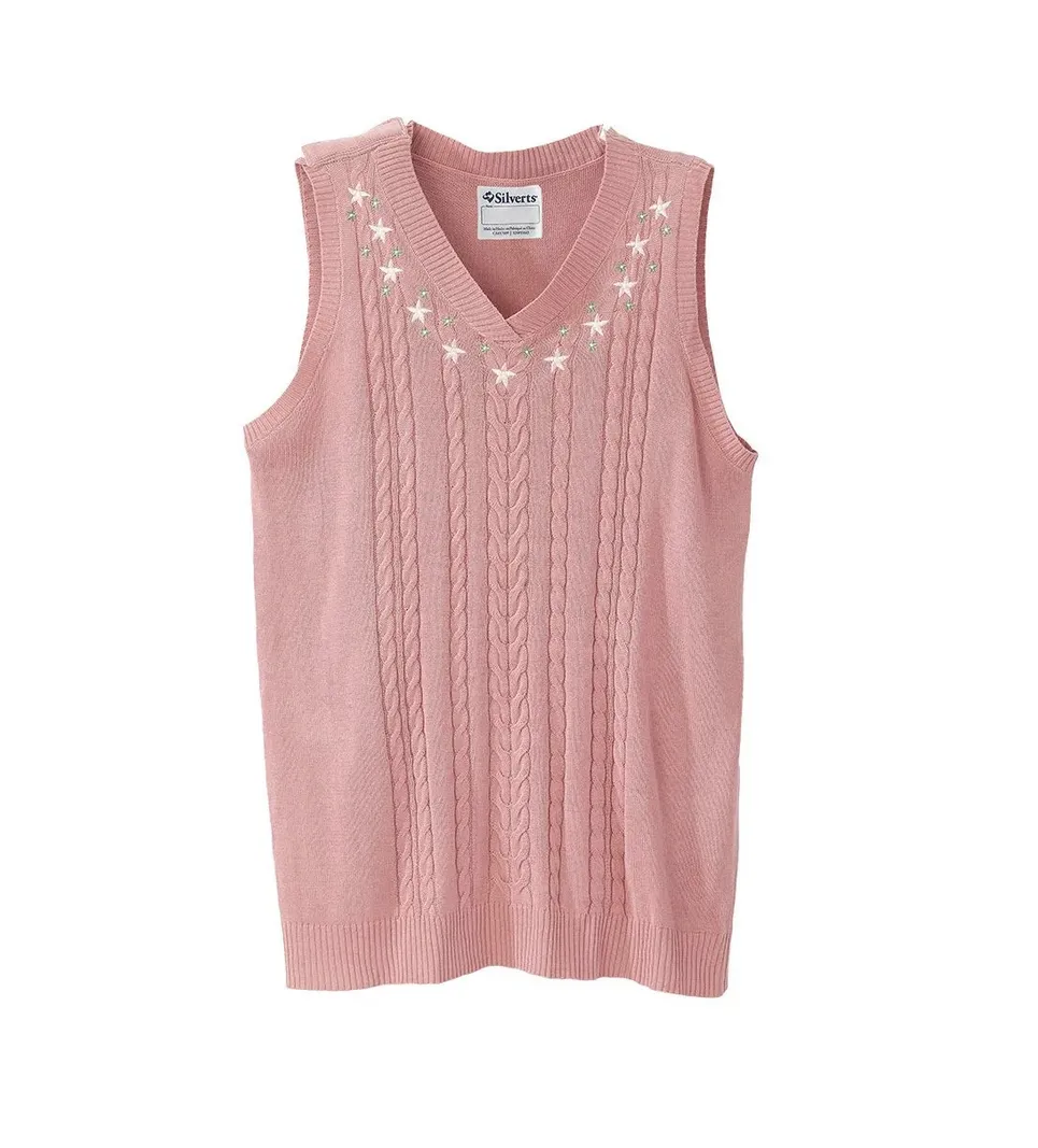 Women's Open Back Sweater Vest for Seniors