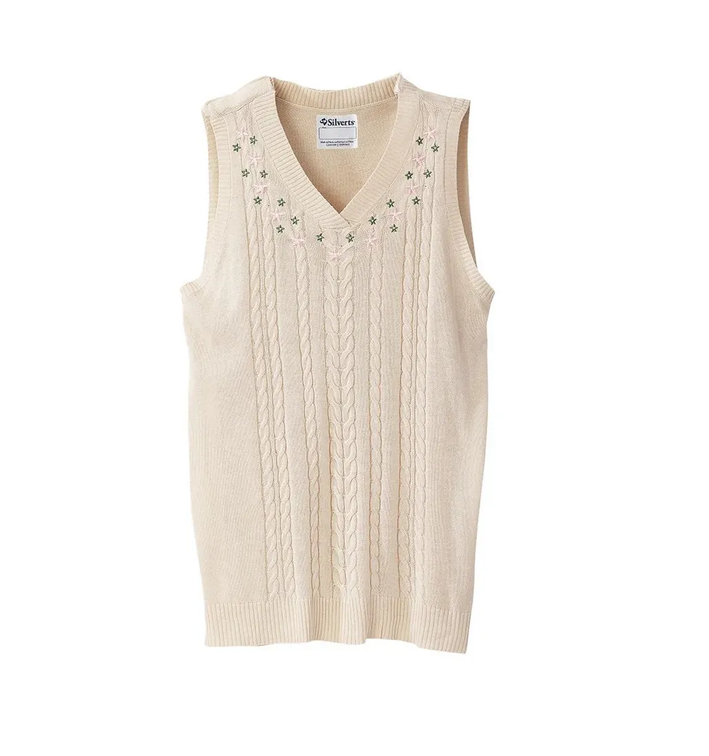 Women's Open Back Sweater Vest for Seniors