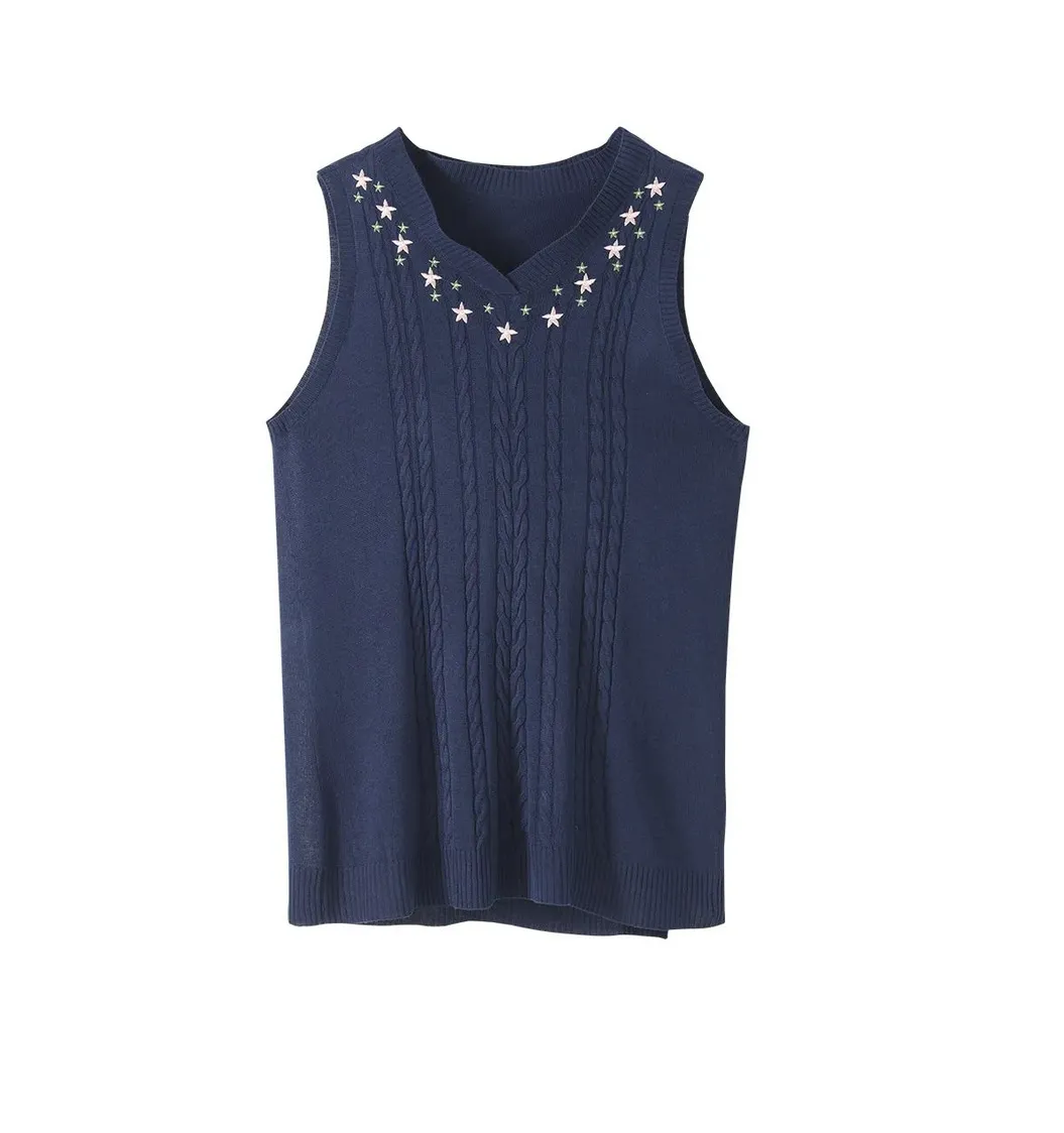 Women's Open Back Sweater Vest for Seniors