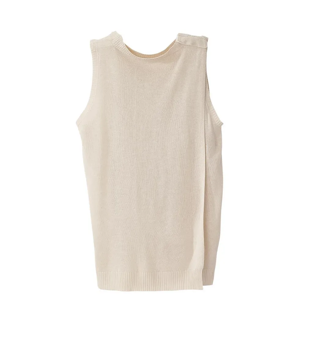 Women's Open Back Sweater Vest for Seniors