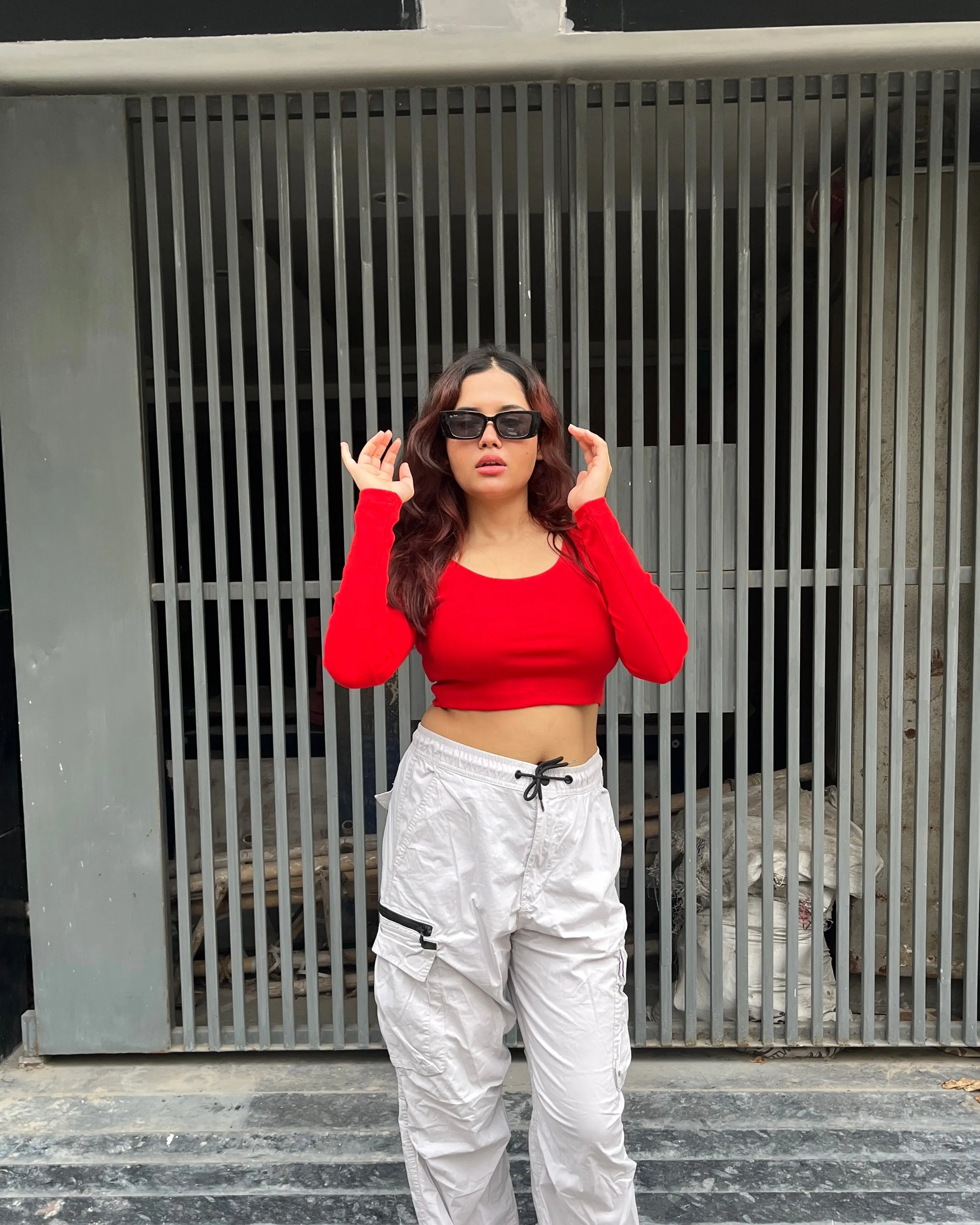 Y2K Full Sleeves Top // Red