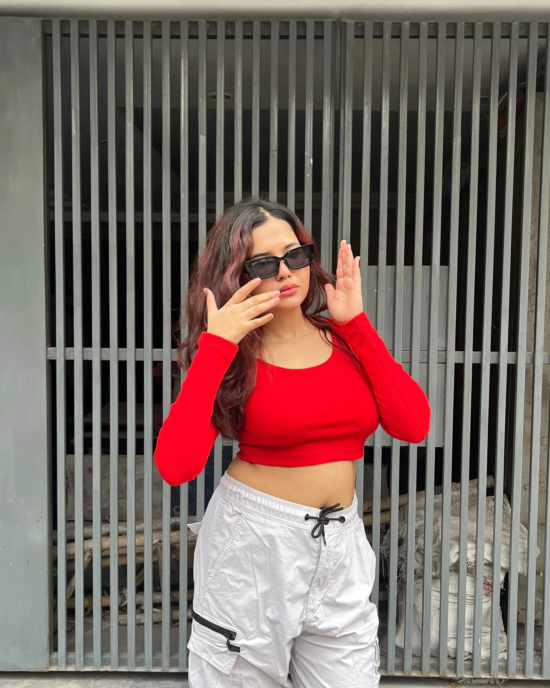 Y2K Full Sleeves Top // Red