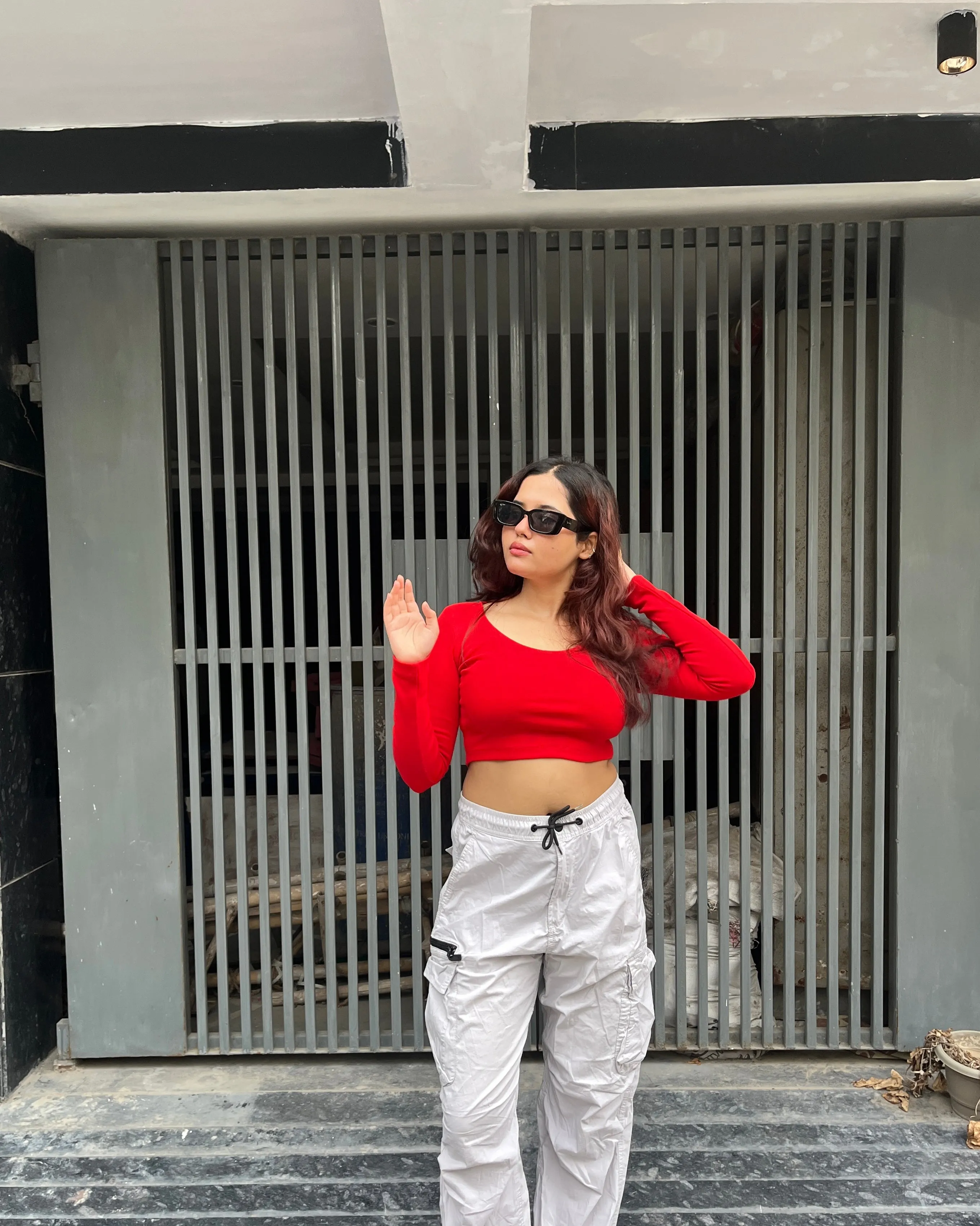 Y2K Full Sleeves Top // Red