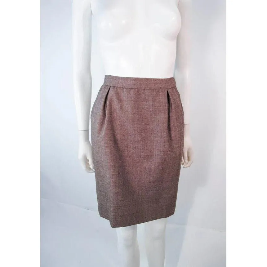 YVES SAINT LAURENT 1970s Brown Skirt Suit | Size 46
