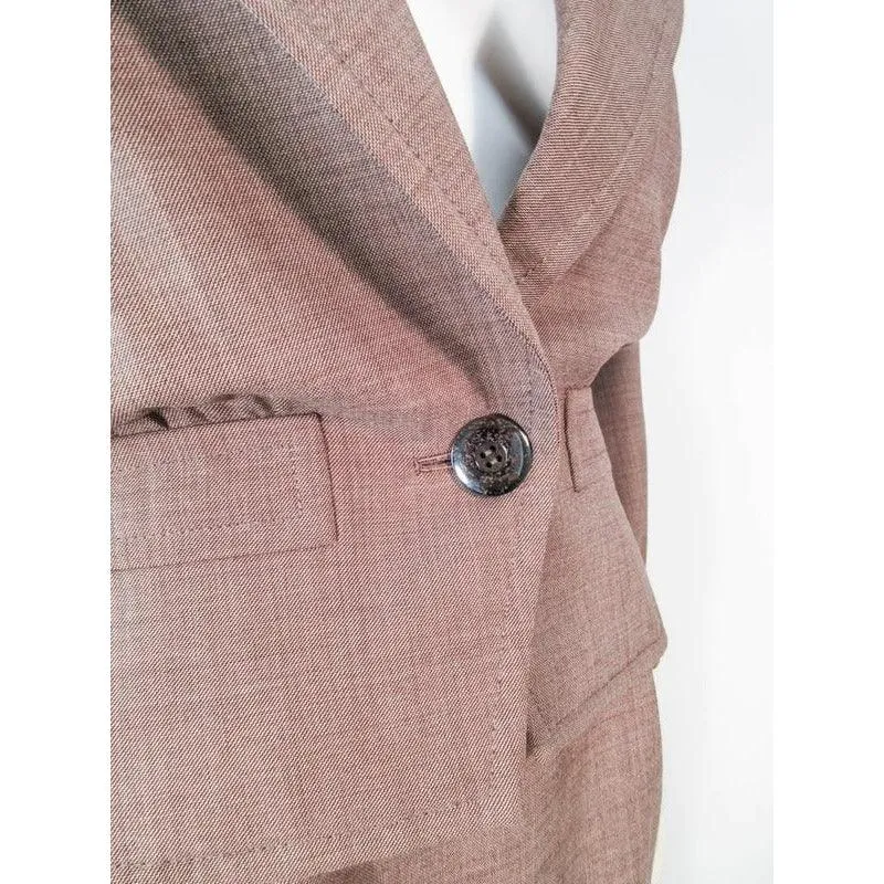 YVES SAINT LAURENT 1970s Brown Skirt Suit | Size 46
