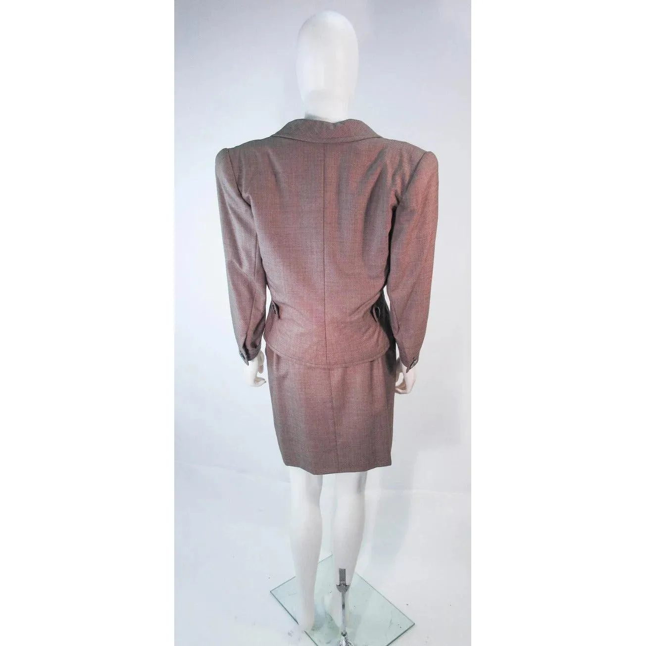 YVES SAINT LAURENT 1970s Brown Skirt Suit | Size 46