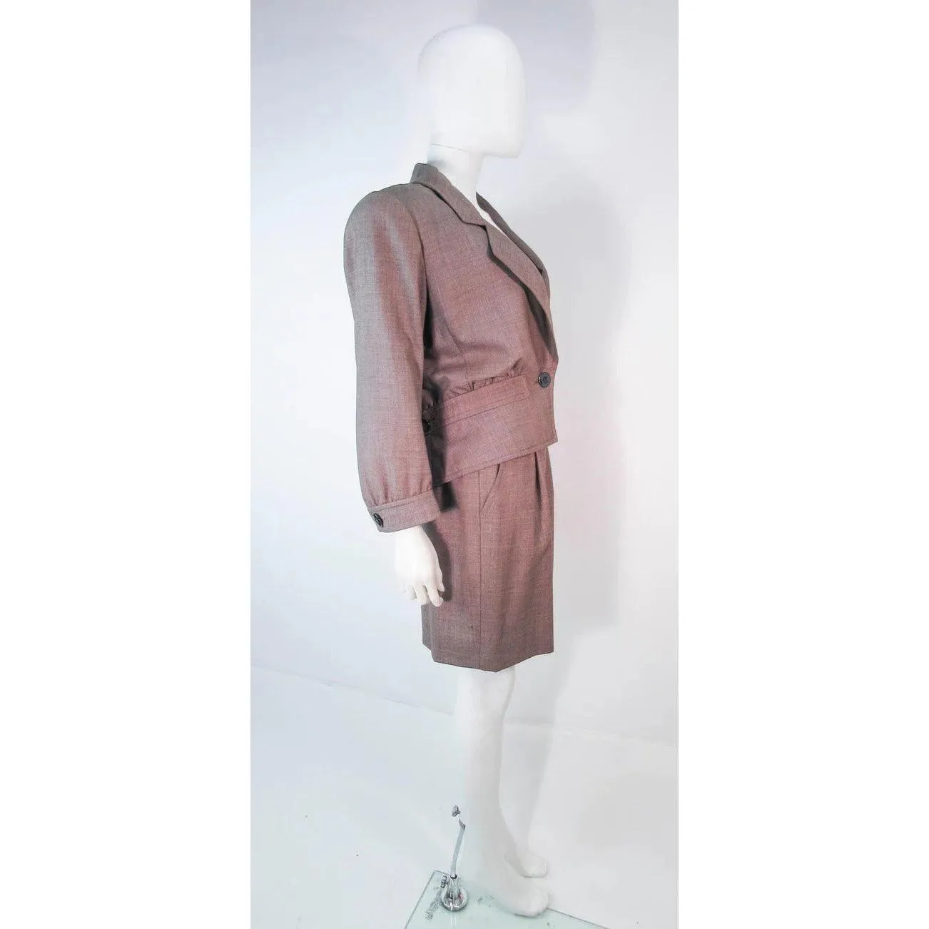 YVES SAINT LAURENT 1970s Brown Skirt Suit | Size 46